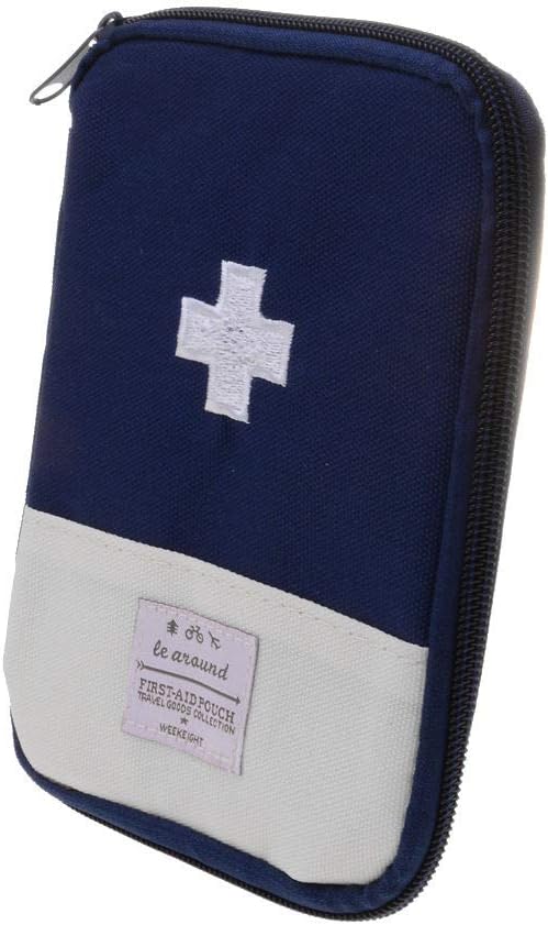 Dhruheer Multicolored Emergency First Aid Kit Pouch | Multi-Layer Travel Medicine Pouch (Empty) (Small)
