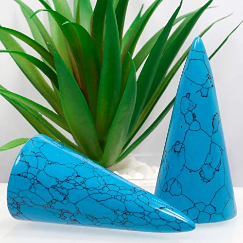 Yatming Crystal Stone Cone Ring Holder Tower, Decorative Jewelry Display Stand Set Of 2 #TOP3