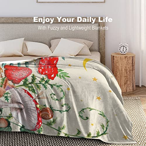 Mushroom Blanket Gifts, 40"*50" Flannel Throw Blanket, Soft Warm Fuzzy Fluffy Plush Blankets For Women, For Sofa Couch Bed Travel Room Decor #TOP3