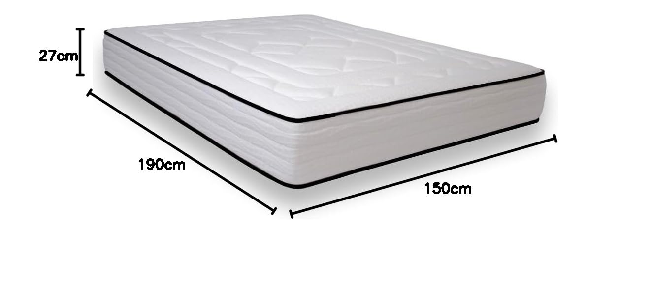 T-ORMU Colchón 150 x 190 Viscoelástico Premium Altura 28 cm - Firmeza Alta - Ideal para Dolores de Espalda - Colchones 150x190 Ortopédico y Ergonómico - Colchon viscoelastico 150x190 Matrimonio