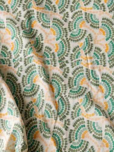 Image of Mafatlal 144 TC Double bedsheet Set, Floral Design bedsheet for Double Bed, 90x100 inches Cotton Double Bed Sheet, Pure Cotton Full Bedspread Cover|Off-White