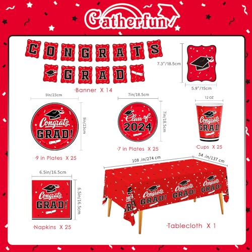 image for Graduation Party Supplies Gatherfun 2024 Graduation Party Dinnerware S