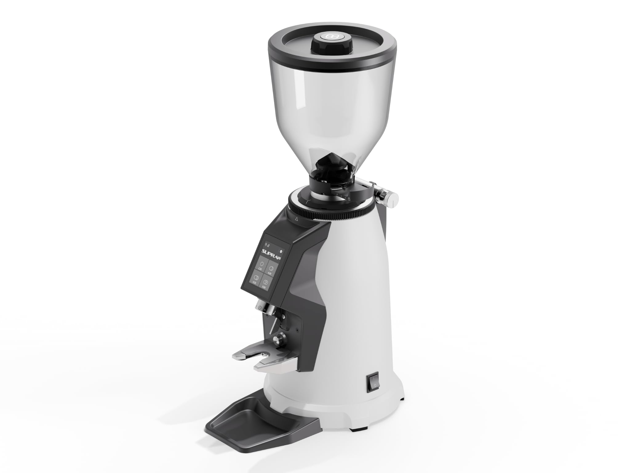 MACAP Supra 83 On-Demand Commercial Coffee Grinder | 83 mm Flat Burrs, 750 W Motor, High-Volume Output, CTS &amp; FOS Systems | Professional Espresso Grinder Made in Italy