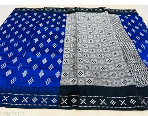 Generic blue sambalpuri silk saree – image 2