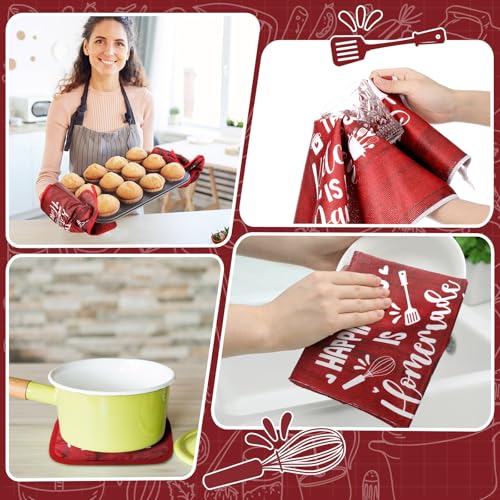 Fourluoo 10 Pcs Red Kitchen Decor and Accessories Set by Fourluoo - Used condition - Image 6