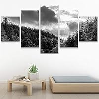 SIGNWIN 5 Panel Canvas Wall Art Expressive Landscape for Home Decorations Ready to Hang - 60