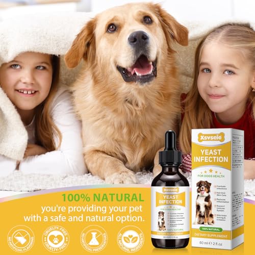 ZTSMSWY Hefe-Infektion Behandlung für Hunde, Hund Hefe-Infektion Behandlung für juckende Hundehaut Relief, Hund Allergie Relief, juckende Ohr Relief für Hunde, Hund Ohr-Infektion - 2 FL Oz / 60ml