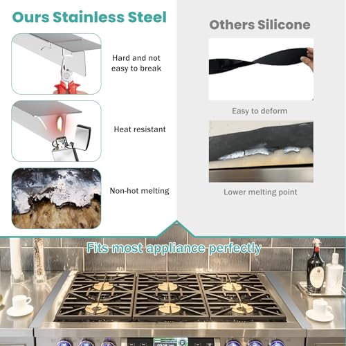 Image of Stove Gap Covers 2PCS, Stainless Steel Gap Filler, Silver, 13.8'' to 27.6''