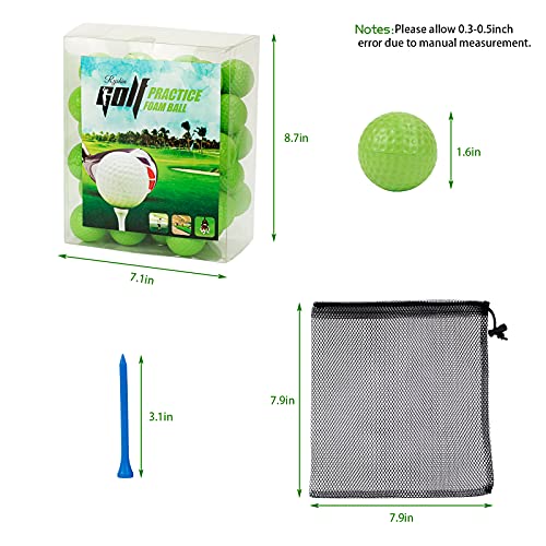 Reyshin 50 Packs Foam Golf Practice Balls - Realistic Feel And Long Lasting Limited Flight - Soft For Indoor Or Outdoor Training, Multipurpose Nylon Drawstring Sack And 10 Pcs Golf Tees (H02) #TOP1