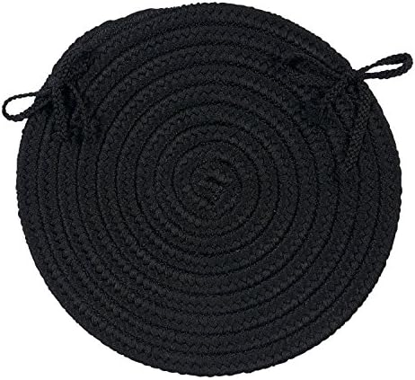Boca Raton Braided Chair Pad Set, 4 Count (Pack of 1), Black