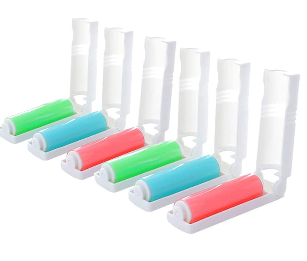 6 pcs Rodillo Quita Pelusas Removedor，Lint Roller，para Pelo de Mascotas,Ropa,Alfombras,Alfombras de Coche.
