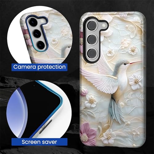 Coque Samsung S25 Plus anti-rayures avec protection intégrale 2 en 1 silicone mat colibri