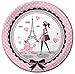 Party in Paris Tableware Birthday Party Supplies Bundle for 16 Guests | Includes Plates, Napkins, Cups, Tablecover, and Cutlery | Parisian Themed Birthday Party Supplies With Eiffel Tower Plates