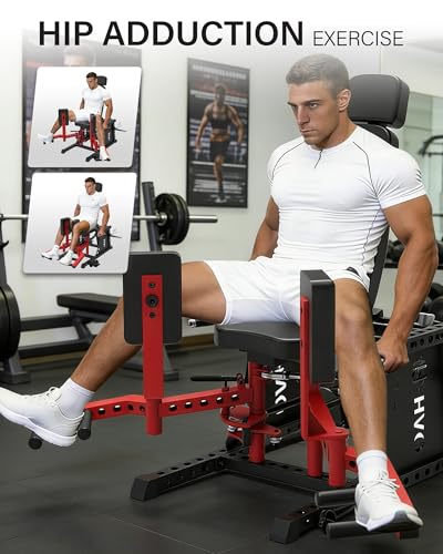 Image of HVO Hip Adduction Abduction Machine: Abductor Adductor Machine-Inner and Outer Thigh Machine Glute Machines Thigh Master for Hip Abduction with 6 Levels Gear System Glute Machines