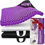 Extra-Large Gel Seat Cushion, Breathable Honeycomb Design Pain Relief Egg Seat Cushion - Home Office