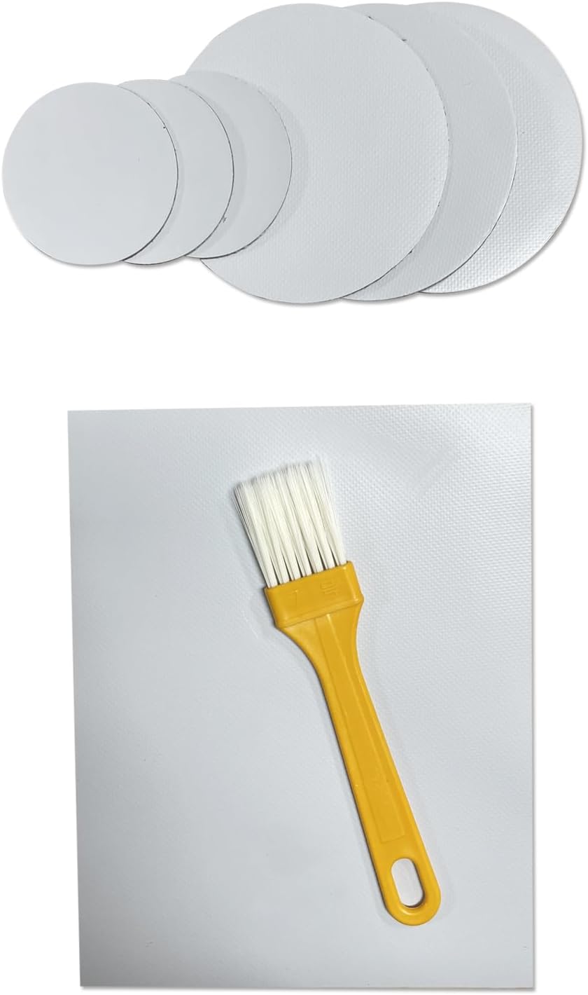 Hypalon Patch Set, 4 Color to Choose, Fabric Material Orca 828 1.0mm thickness, suitable for all HYPALON boat repairs, Glue NOT included (Grey)