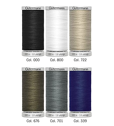 Gütermann creativ Sewing Thread Set including 6 spools Extra Strong 100 m in Basic Colours, Multi, 100m - Image 4