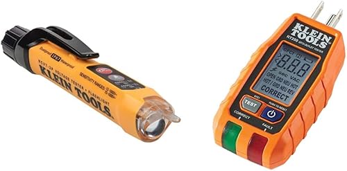 Klein Tools Probador de voltaje NCVT3P + paquete de probador de salida GFCI RT250