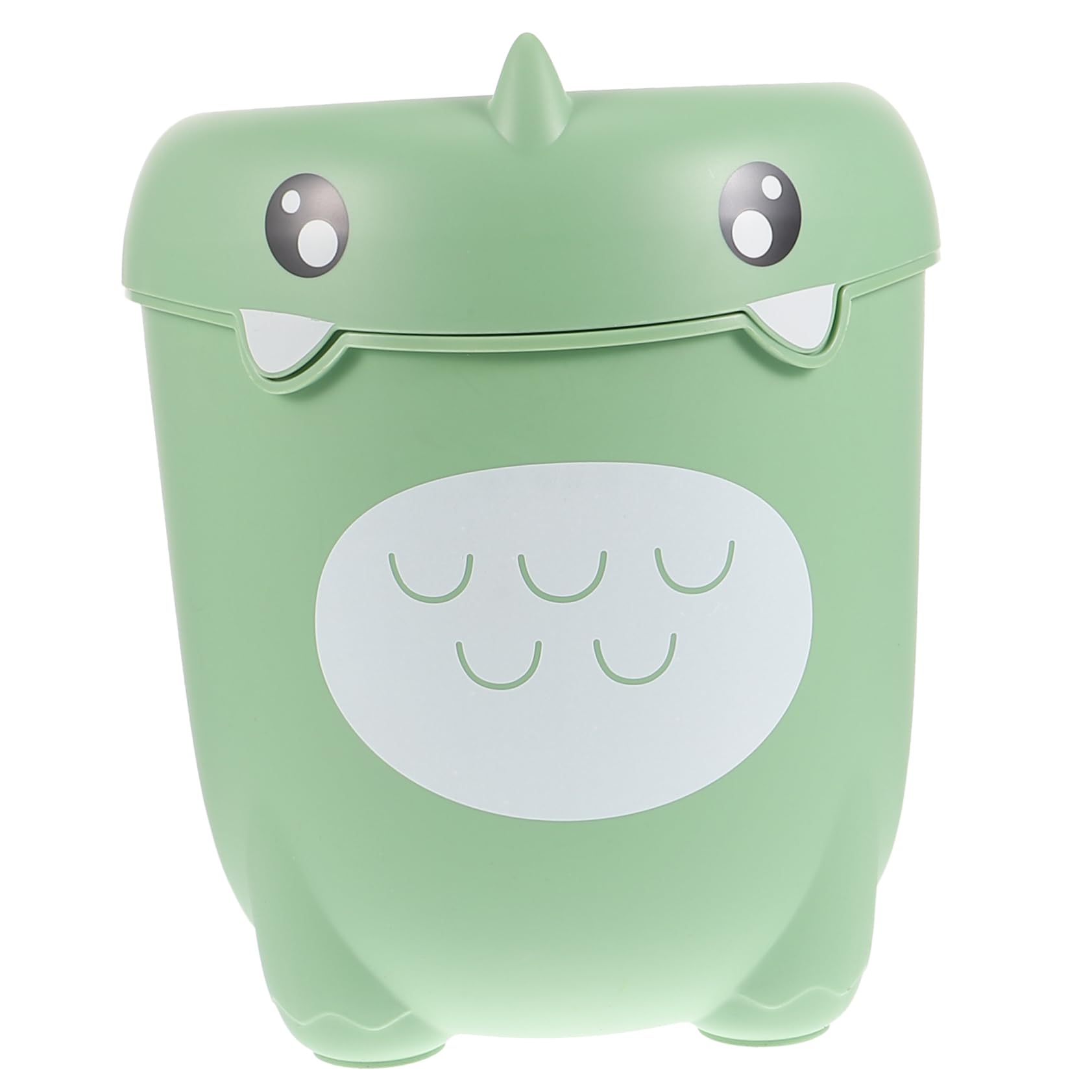 Cabilock Room Cartoon Trash Can Lidless Plastic Wastepaper Basket with Clamping Ring for Boys Cute Dinosaur Design for Bedroom Bathroom Office More