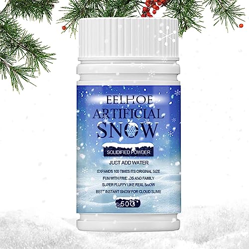 Decorhome Polvo de nieve artificial, polvo de nieve artificial de invierno instantáneo para jugar | Conjuring Props decoración de nieve artificial para Navidad, ventanas, caja de regalo, árboles,