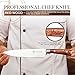 Lucky Cook 8-inch Professional Chef Knife with Red Wooden Handle - Professional MultiUse Chef Carving Knife for Chopping, Slicing, Mincing - Sharp Carbon Steel Blade - Gift Box