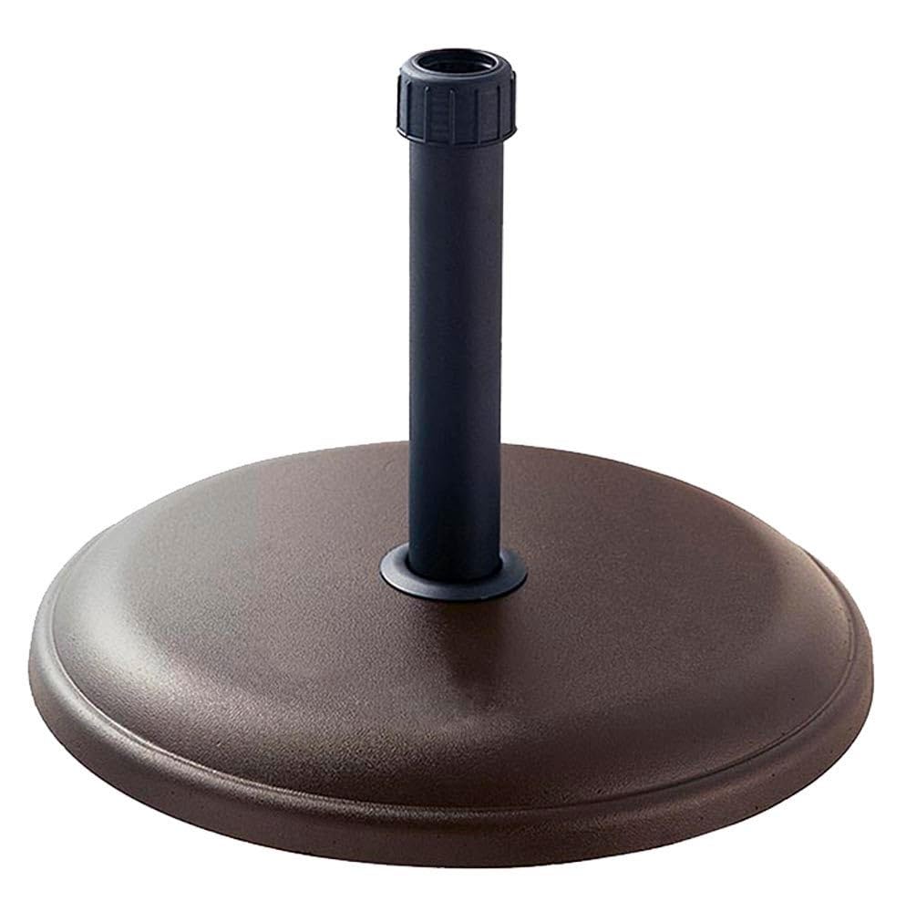 LOLAhome Base de Parasol Marrón de 16 kg de Cemento | De Ø 45x5cm con Tubo de Acero | para parasoles de Tubo Ø 30 a 38 mm | Pintura Resina epoxi Anticorrosión | para Exterior, jardín, terraza