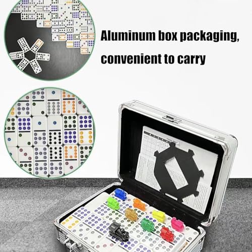 Domino apilable colorido con caja de almacenamiento portátil miniatura 7