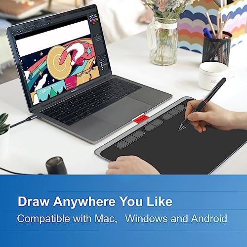 Graphics Drawing Tablet, Acepen 9x6 inch Drawing Tablet with Battery-Free Stylus, 8192 Pen Pressure, 8 Hot Keys, Digital Art Tablet for Drawing, Design, Teaching, Work with Mac, Computer, PC & Mobile