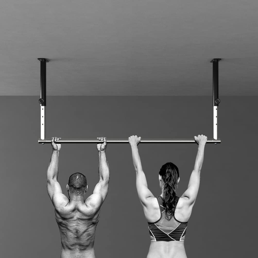 Wall Mounted Pull Up Bar, Height-Adjustable Strength Training Bar, Steel Base/Stainless Steel Grip, Max Load 300kg