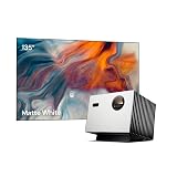 Valerion StreamMaster Plus2 4K Laser Projector with 135-inch Fixed Frame Projector Screen