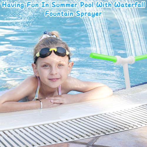 PLLYPE Wasserbrunnen Dual Spray Einstellbarer Pool Wasserfall Brunnen mit Adapter Belüfte, Wasserfall Pool Brunnen, 1,5 In Verschraubung, Pool Zubehör für Spa Kühles Warmes Wasser Temperaturen