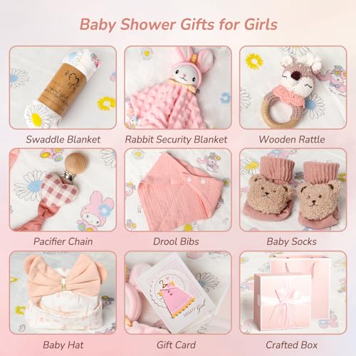 image for Strawberry Fairy 10 PCS Baby Gift Set for Girls, Newborn Essentials St