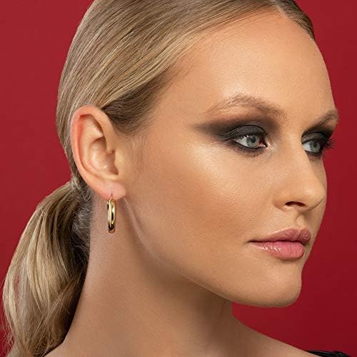 namana Chunky Hoop Earrings for Women, Thick Stainless Steel Hoop Earrings for Women, Pair of Large Hoops for Women and Teenage Girls, Presented in a Jewellery Pouch
