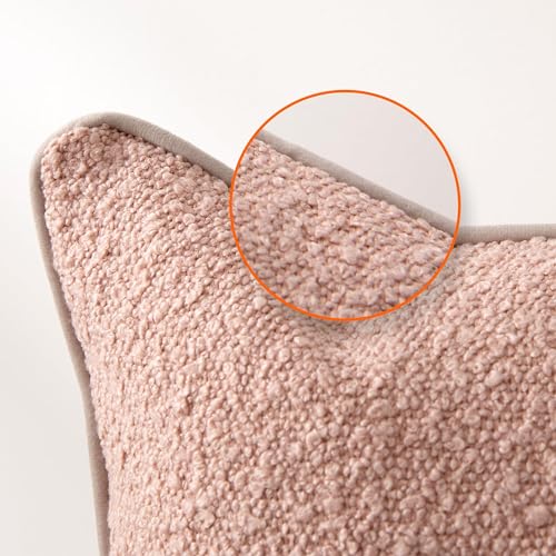 Image of Amazon Basics Boucle Throw Pillow Covers for Couch, Living Room, Home Decor with Hidden Zipper, Pink, 18x18in, Pack of 2