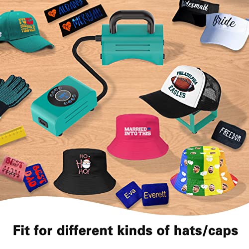 Gymolo Hat Heat Press,Curved Heating Plate And Curved Panel For Easy Press And Fit Of Caps,4 Preset Time And Temperature Settings Small Portable Hat Heat Press Machine For Hats, Wristbands，Bags(Green) #TOP6
