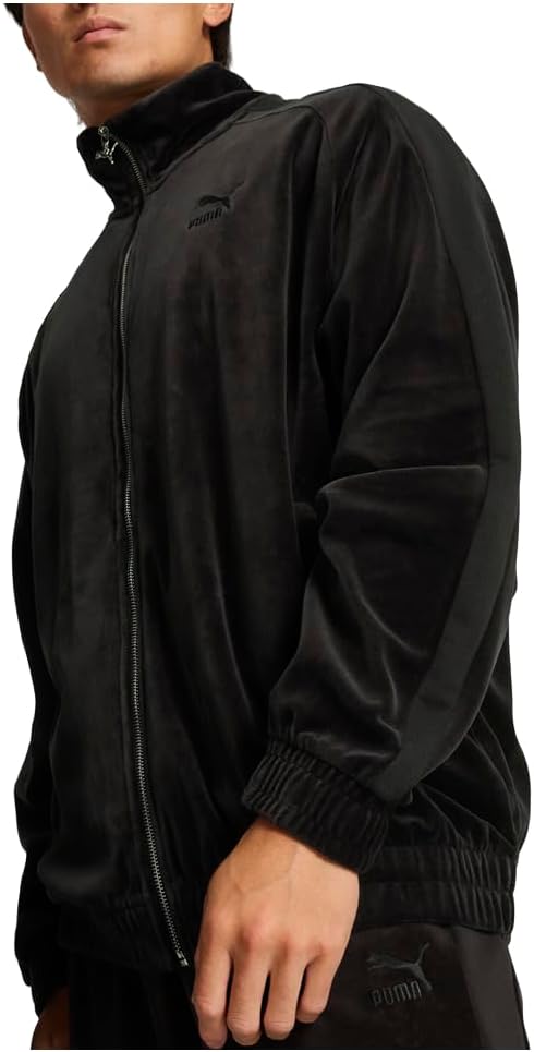 PUMA Mens T7 Oversized Velour Jacket Athletic Outerwear Casual