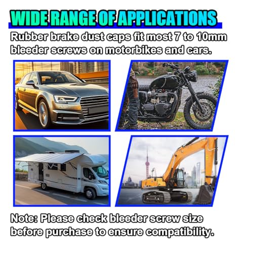 image for UHANBUT 24PCS Brake Bleeder Screw Caps, Vehicle Rubber Grease Fitting 