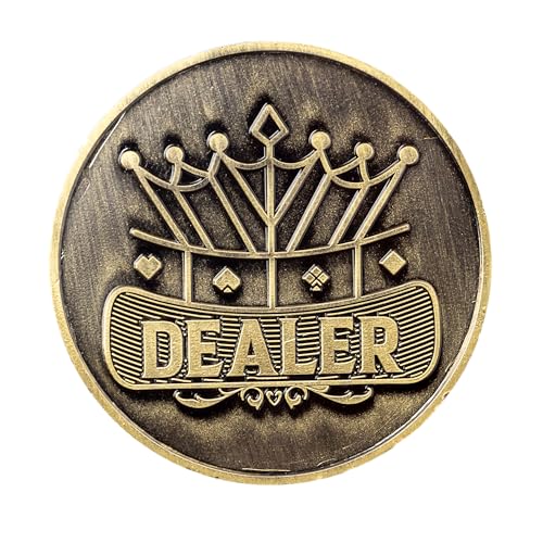 GUTSHOT Premium Dealer Button - Zinc Alloy Dealer Button for Poker Games with 2