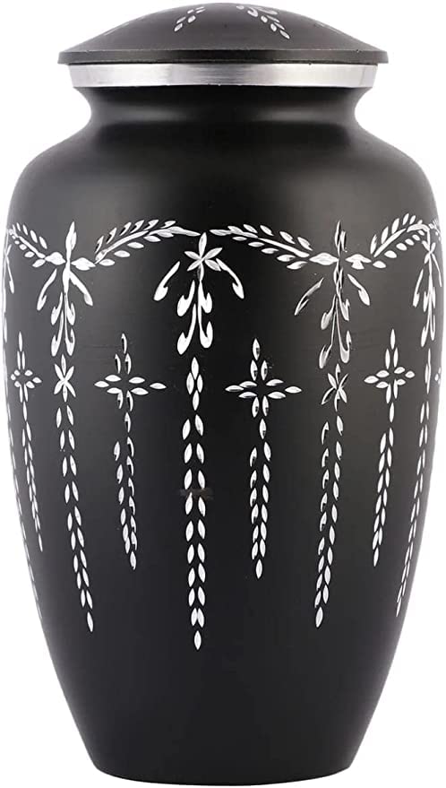 Way To WoodCremation Urn for Human Ashes | Handcrafted Cremation Urn for Cherished Memories | Dignified Resting Place for Loved Ones | Diamond Cut Metal Adult Funeral Urn