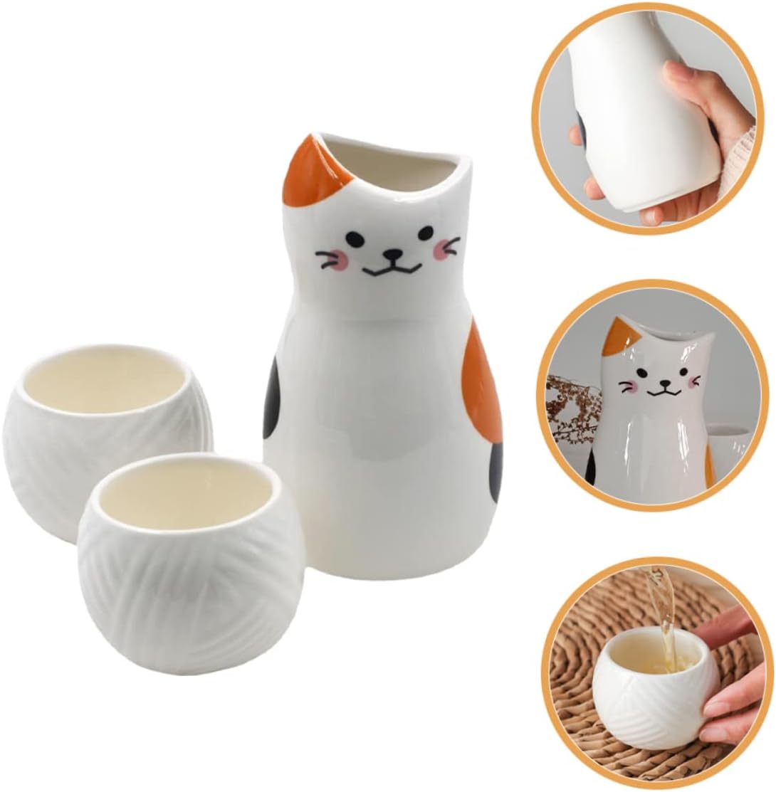 Traditional Ceramic Saki Cup Japanese Sake Pot Cup Ideal Cat Present Beautiful Design