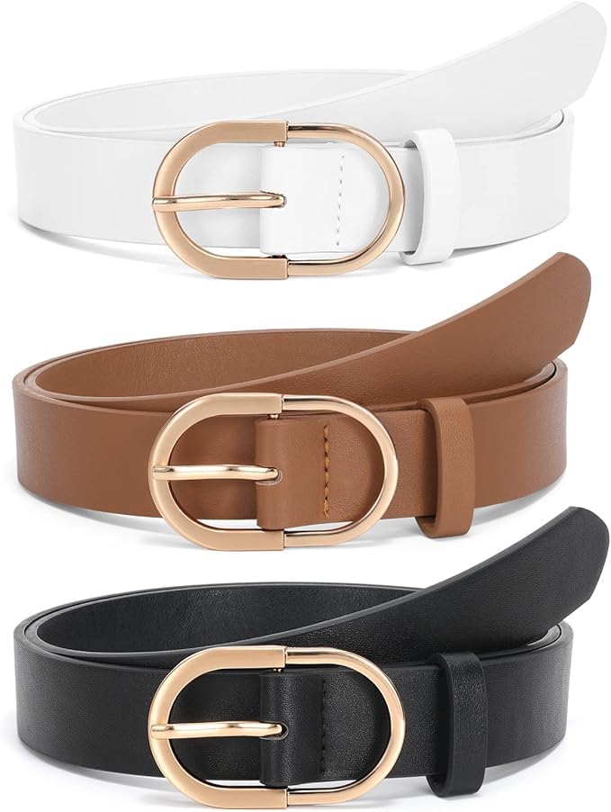 La Mejor Lista de Cinturones para Dama los 10 mejores. 49 3 Piezas Cinturones Para Mujer,Ajustable Cinturon Mujer De Piel De Mujers Con Hebilla Dorada, Cinturón De Vestir Ajustable Para Mujer, Cinturó Para Jeans,Vestidos,Pantalones Y...