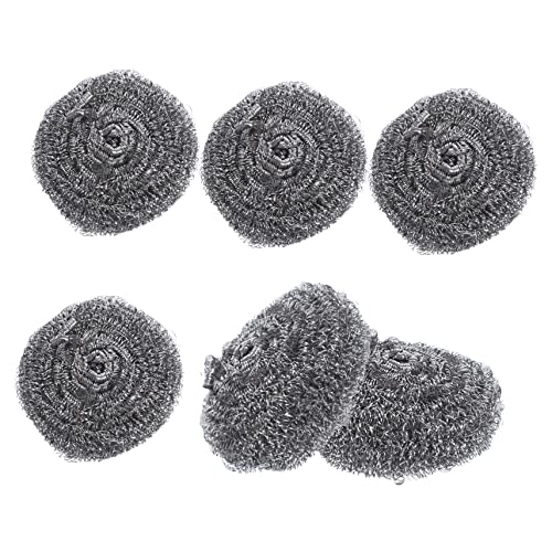 KICHOUSE 6Pcs Pot Scrubbers Metal Cleaning Balls for Pots Pans and Grills for Tough Stains and Removal Easy to Use Non Damaging Design