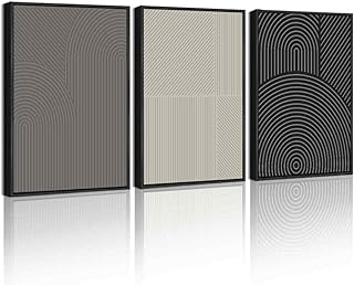 Drsoum Minimalist Abstract Wall Art Framed Modern Boho Neutral Line Wall...