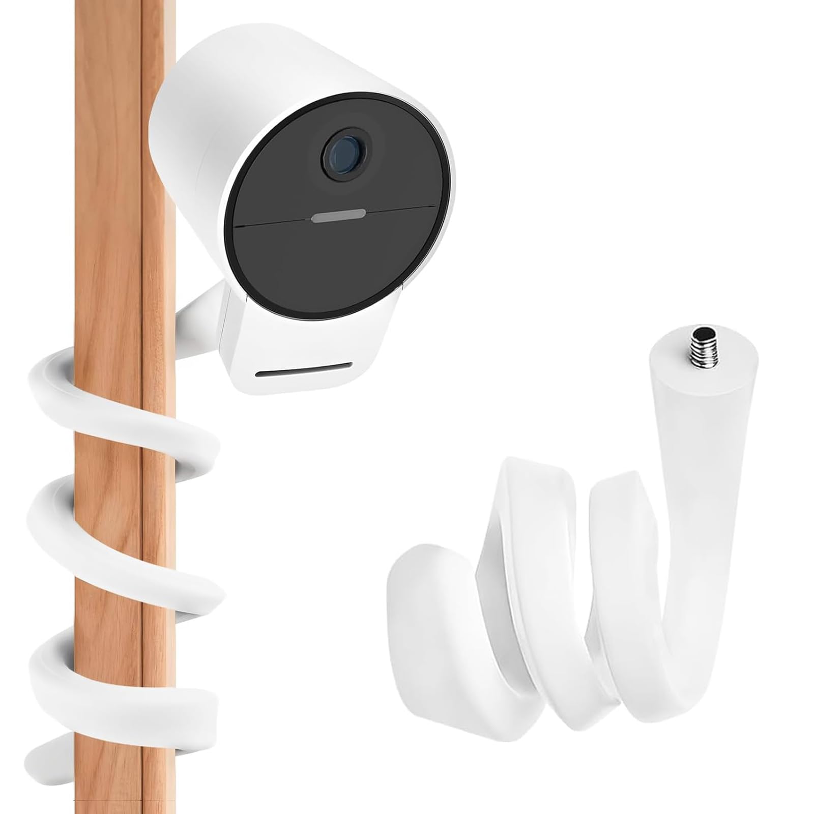 Supporto Baby Monitor Universale, Braccio Flessibile per Telecamera Culla, Compatibile con Supporto Telecamera Senza Fori per Monitoraggio Neonati, Bianco