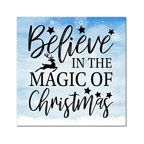 Plaque en bois Believe in The Magic of Christmas pour raviver les souvenirs d'enfance