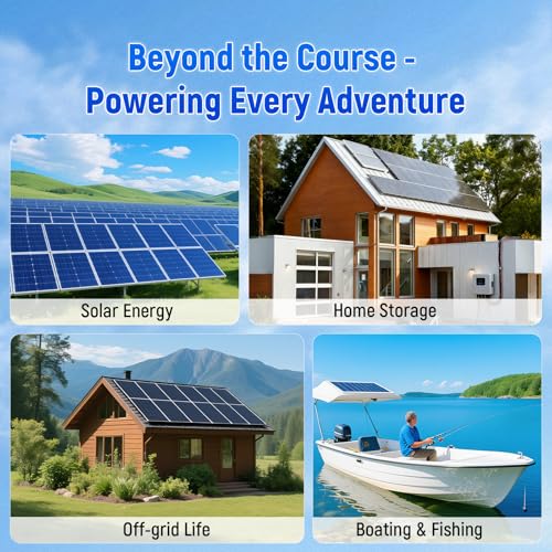 Image of WattCycle 48V 105Ah LiFePO4 Golf Cart Battery with 15A Charger, 48V Lithium Battery 250A Smart BMS, IP65 Waterproof Metal Case, 15000+ Cycle Life, Built-in Bluetooth, Ideal for RV, Solar Systems