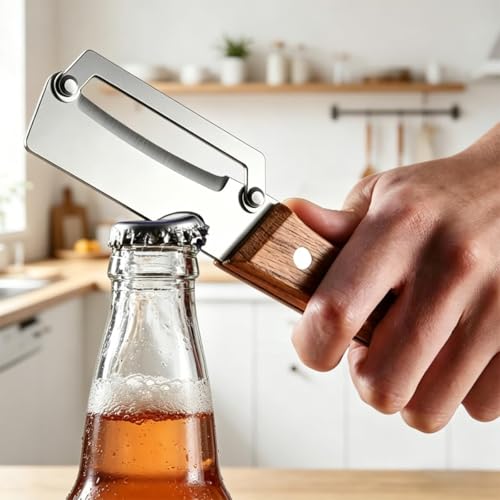 Image of Vegetable Peeler with lid Stainless Steel Blade Peeler Multipurpose Kitchen Peeler Fruit Potato sabzi Peeler Ergonomic Wooden Handle Rust Resistant Heavy Duty Tool Precision Cutting Easy Peeling (2)