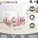 HUUMONSS Pink Santa Claus Baby Laundry Hamper Christmas Clothes Kids Storage Basket Large Poinsettia Reindeer Sleigh Snowflake Girls Gift Toy Box Bin, Tree, 36L