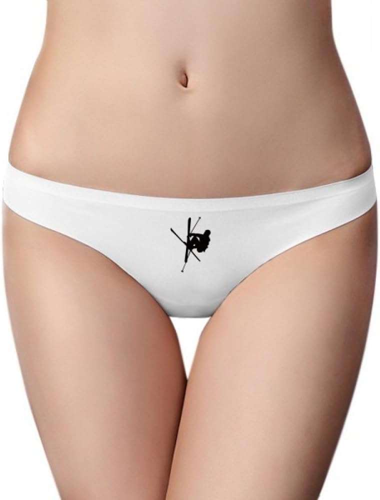 DIYthinker Skateboarding Black Sport Outline Brief Women G-String Underwear T-Back Breathable Cool Soft Panty