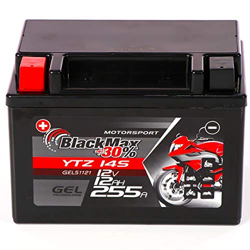 Motorradbatterie Blackmax YTZ14S 12 V 12 Ah GEL für Motorräder